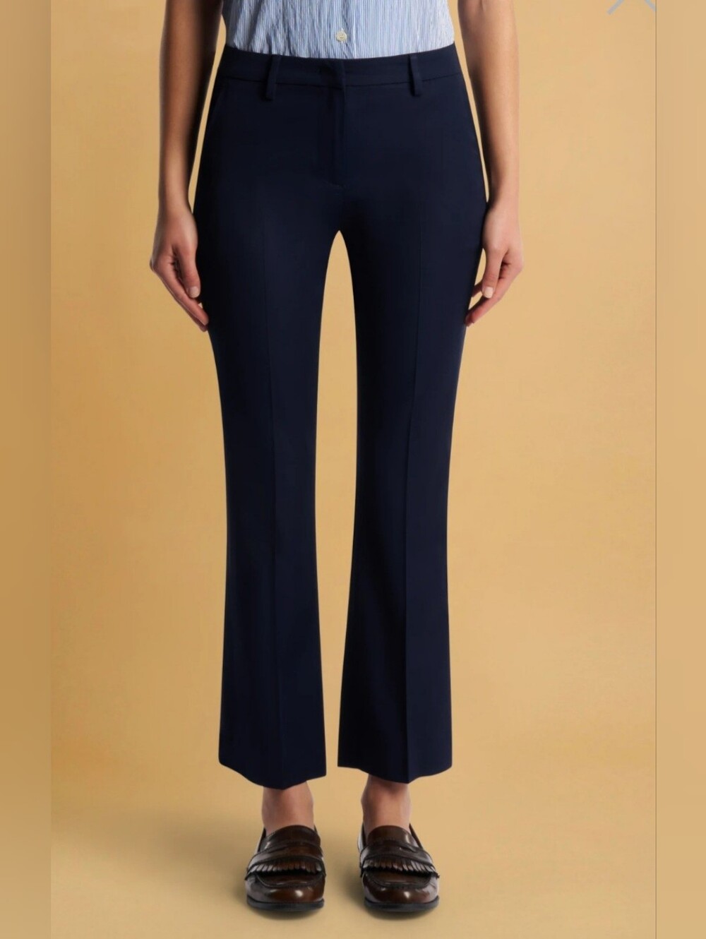 PT01 Janie Straight Leg Luxury Italian Black Corduroy Trousers. Size 44(8)